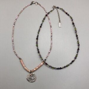 Silpada Flirt Alert + Baroni Designs Gemstone Sterling SIlver 925 necklaces BOHO